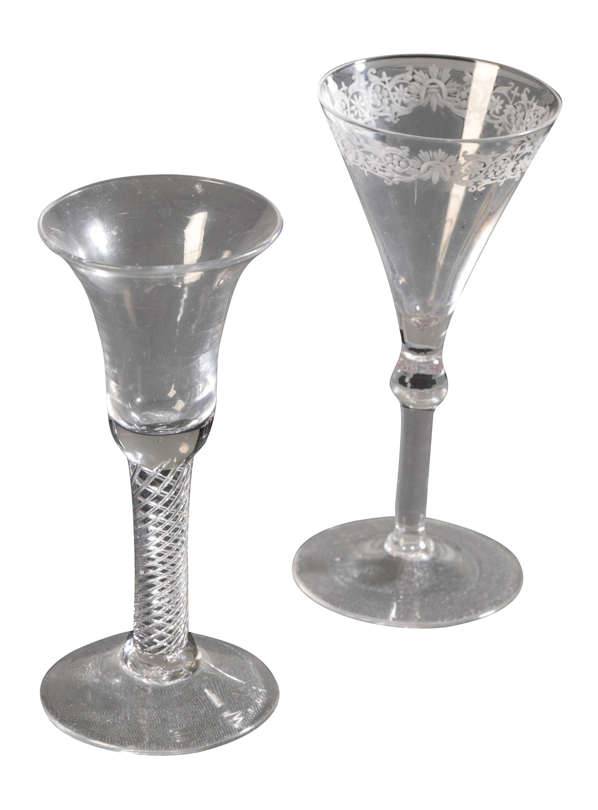 AN 18TH CENTURY AIRTWIST WINE GLASS