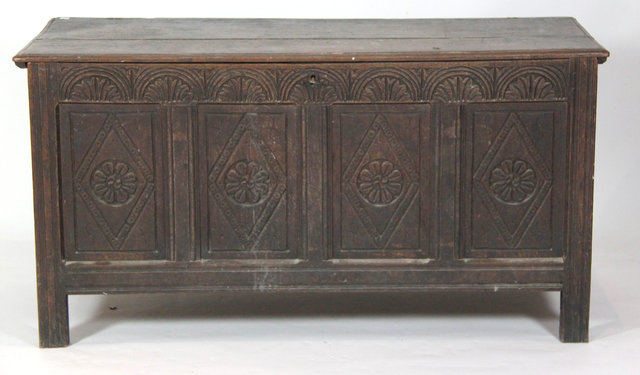 An 18th Century chest the hinged