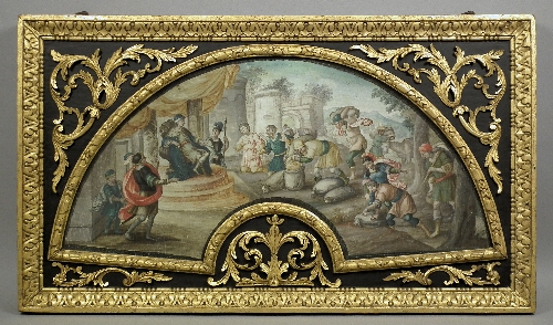 An 18th Century fan leaf painted