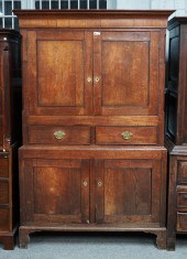 AN 18TH CENTURY OAK DOUBLE HEI