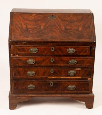 An 18th Century walnut bureau,