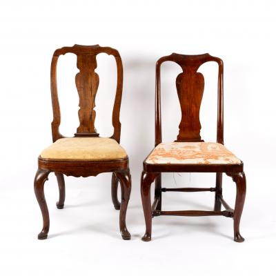 An 18th Century walnut splat back