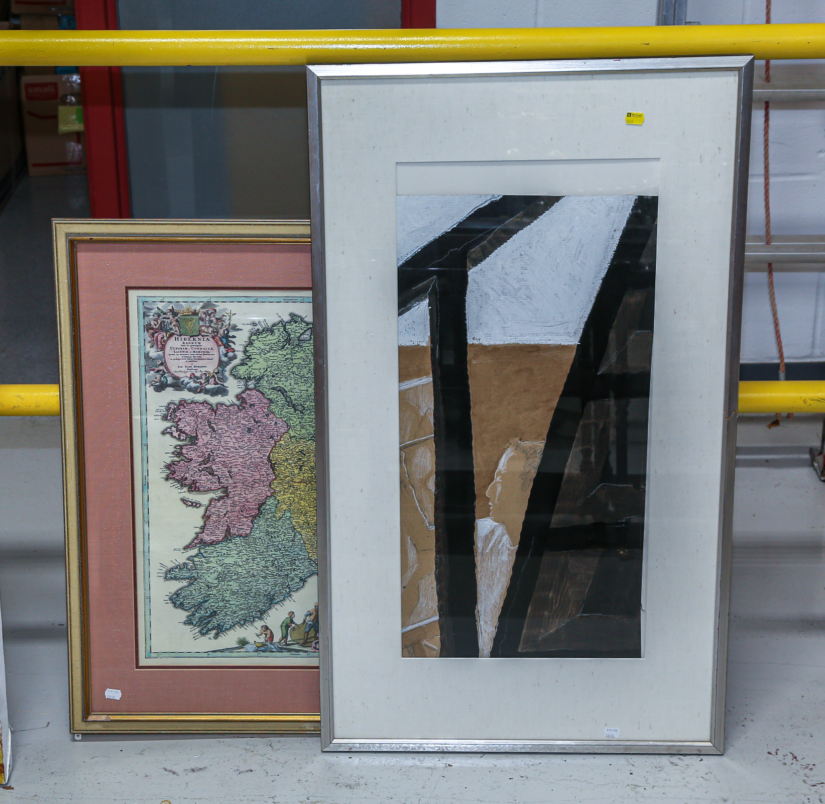 AN ABSTRACT PAINTING & MAP OF