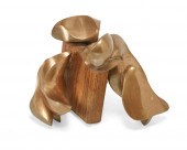 AN ABSTRACT WOOD AND BRONZE SC