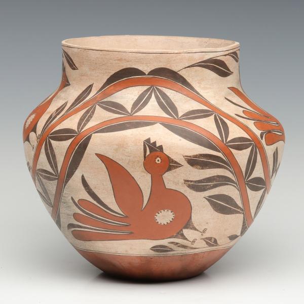 AN ACOMA PUEBLO POTTERY OLLA WITH