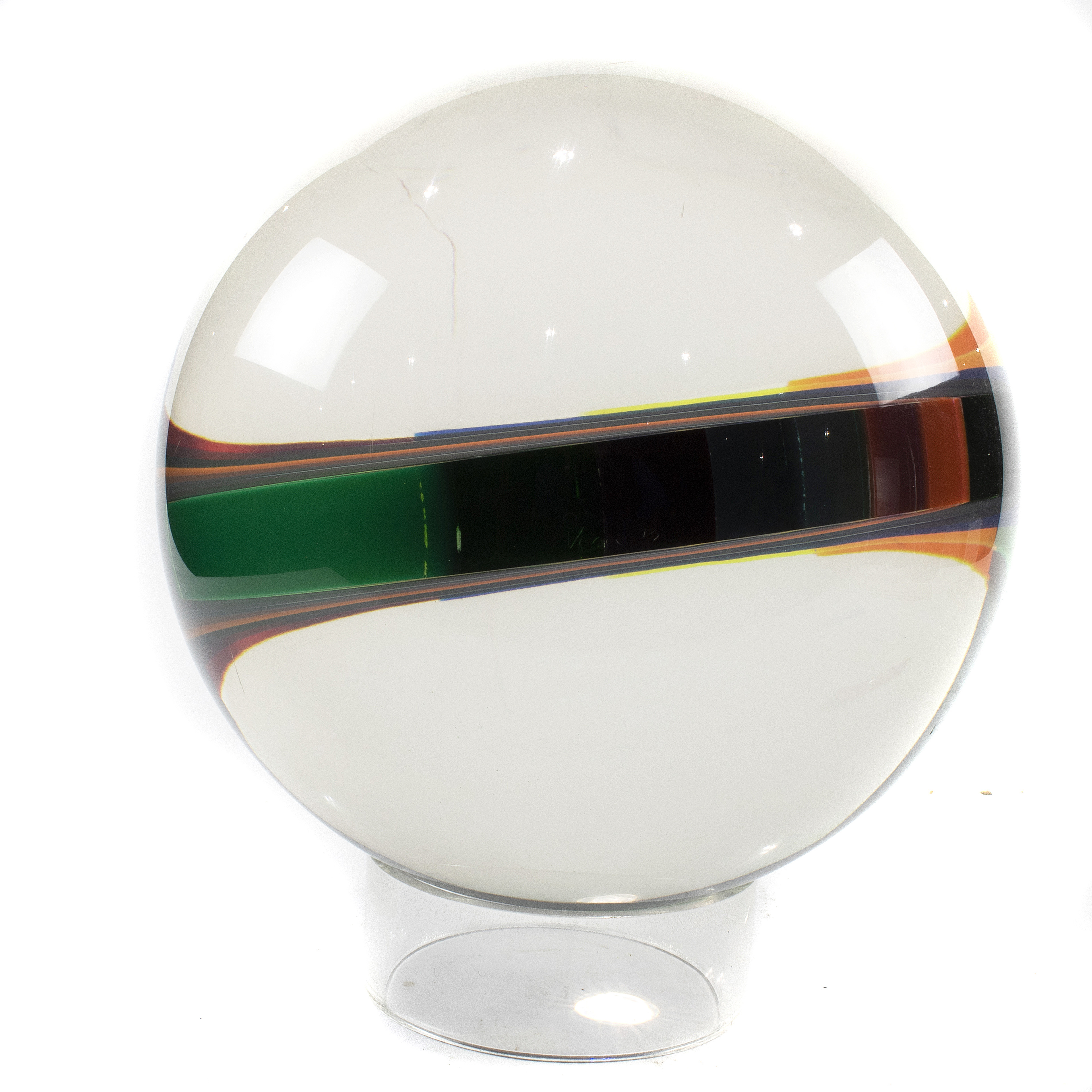 AN ACRYLIC RAINBOW DECORATED