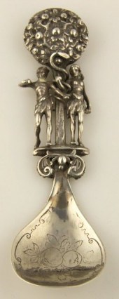 An Adam and Eve silver caddy s