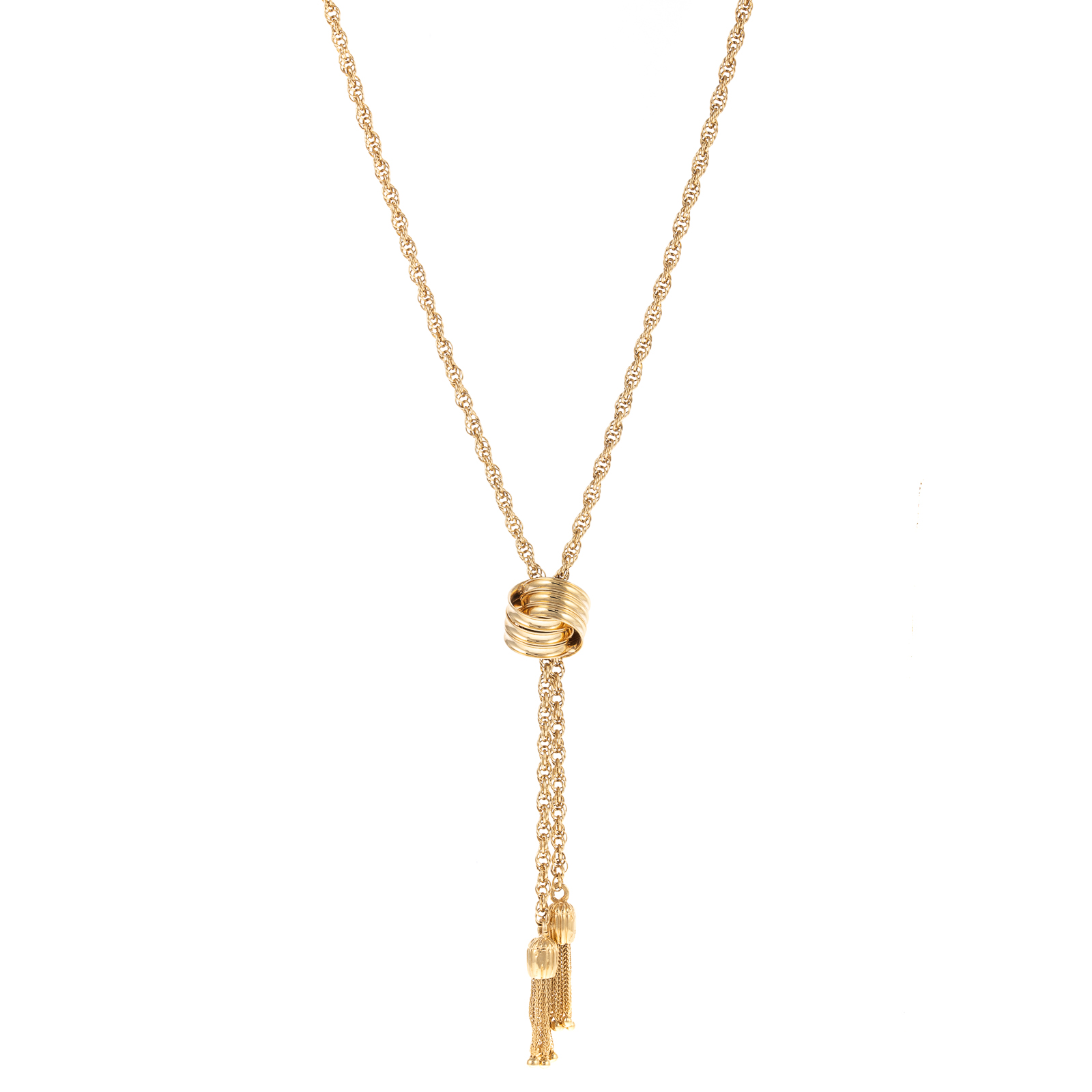 AN ADJUSTABLE LARIAT NECKLACE IN