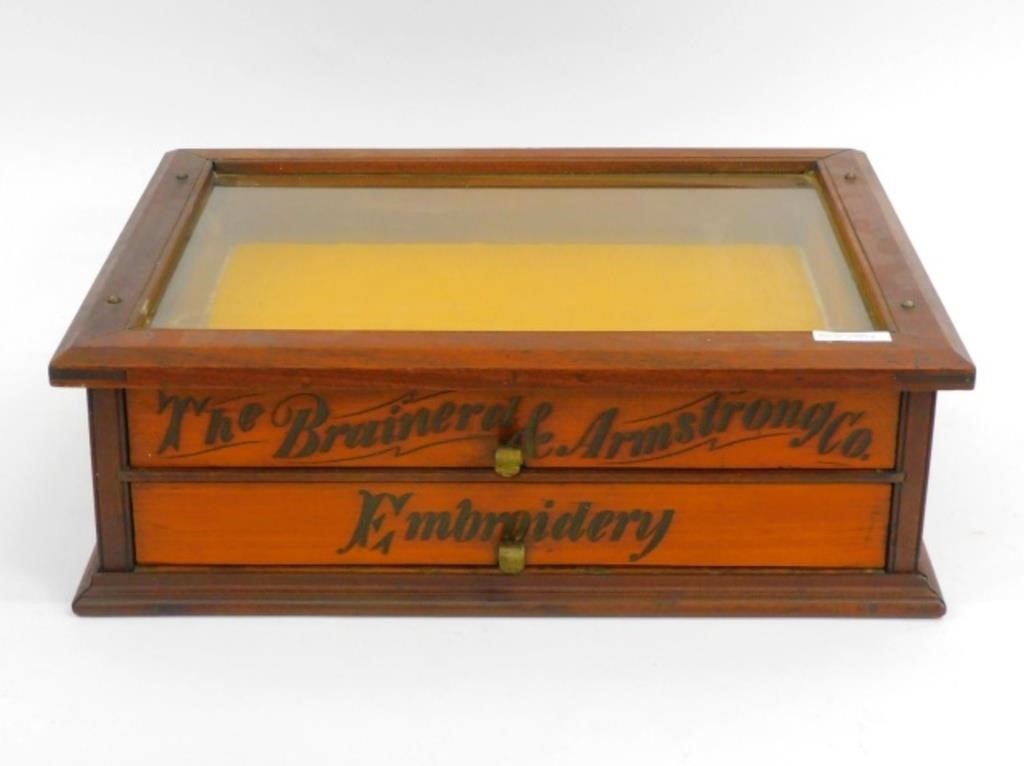 AN ADVERTISING DISPLAY CABINET.