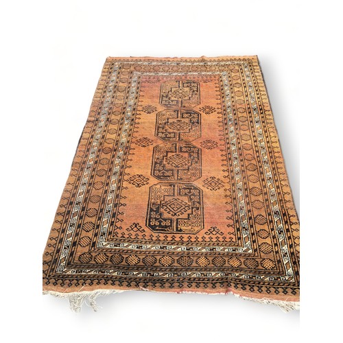 An Afghan gold ground rug, Size -