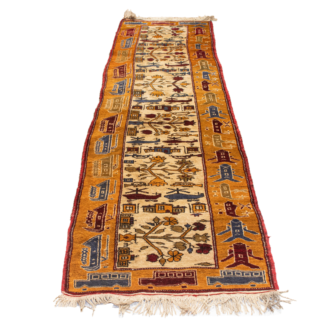 AN AFGHAN WAR CARPET RUNNER An
