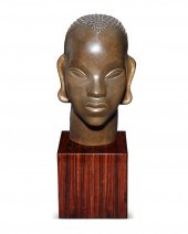 AN AFRICAN BRONZE MASKAn Afric
