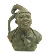An African Carved Verdite Bust