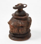 AN AFRICAN TRIBAL CARVED WOOD