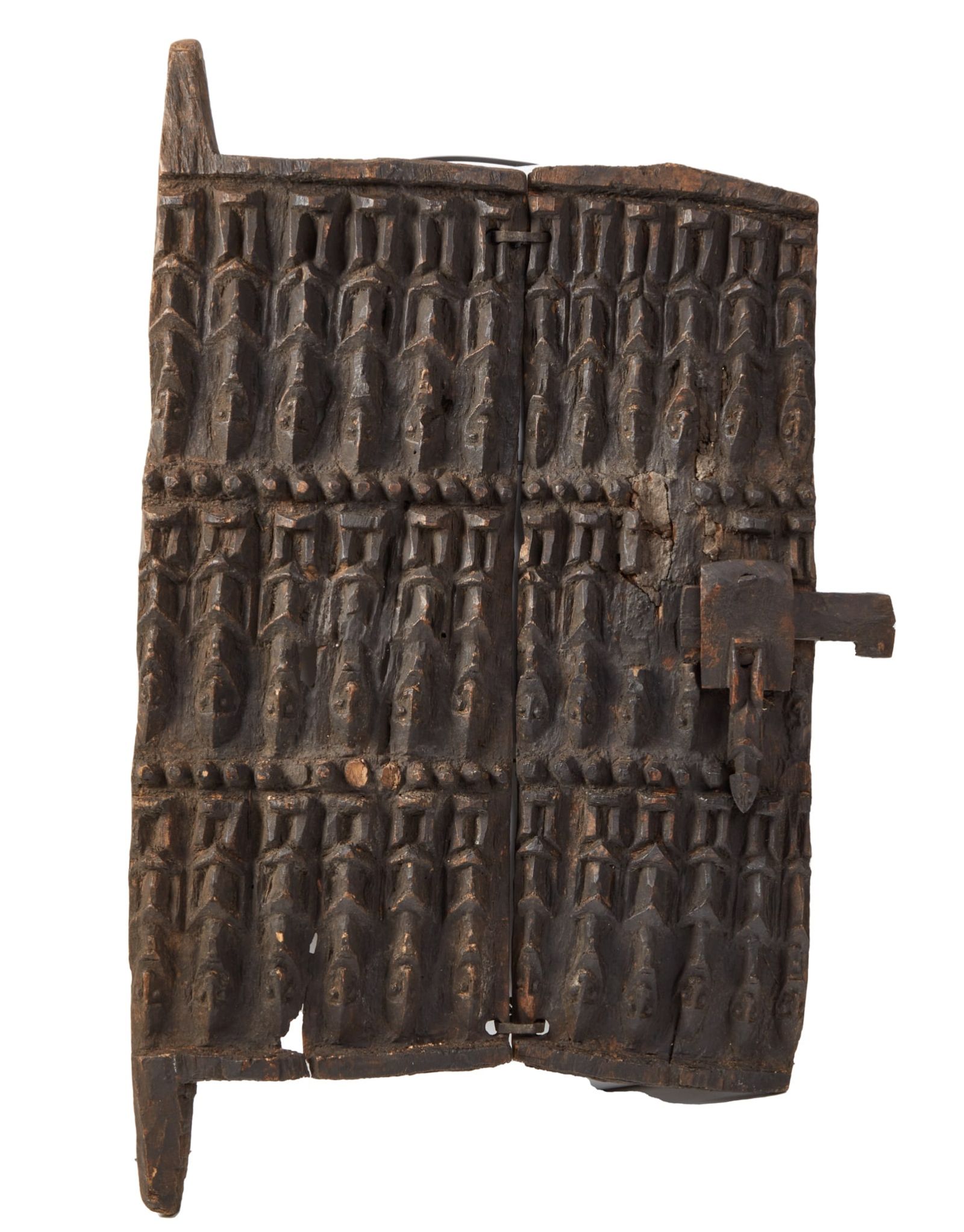 AN AFRICAN TRIBAL GRANARY DOOR,