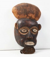 AN AFRICAN TRIBAL WOOD MASK, P