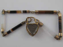 An agate bracelet with a yellow