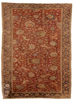 An Agra design hunting rug,