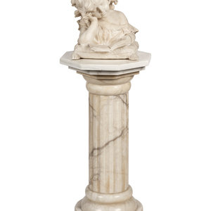 An Alabaster Bust of a Girl Reading