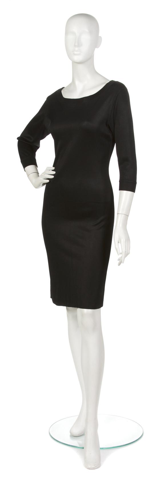 An Alaia Black Knit Dress boat neck
