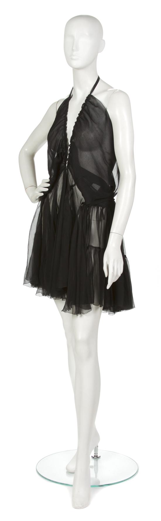 An Alaia Black Silk Chiffon