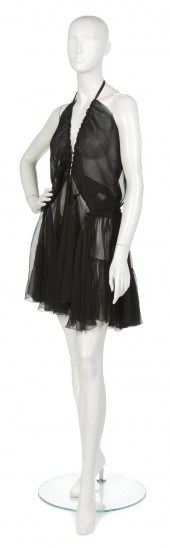 An Alaia Black Silk Chiffon Co
