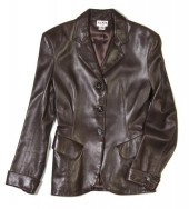 An Alaia Brown Leather Jacket.