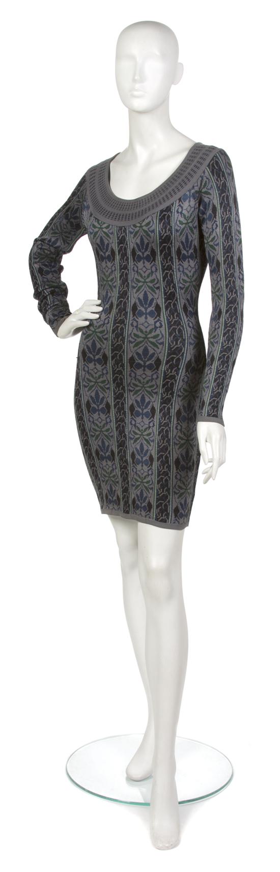 An Alaia Gray Tribal Print Mini
