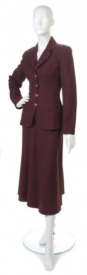 An Alaia Maroon Two Piece Skir