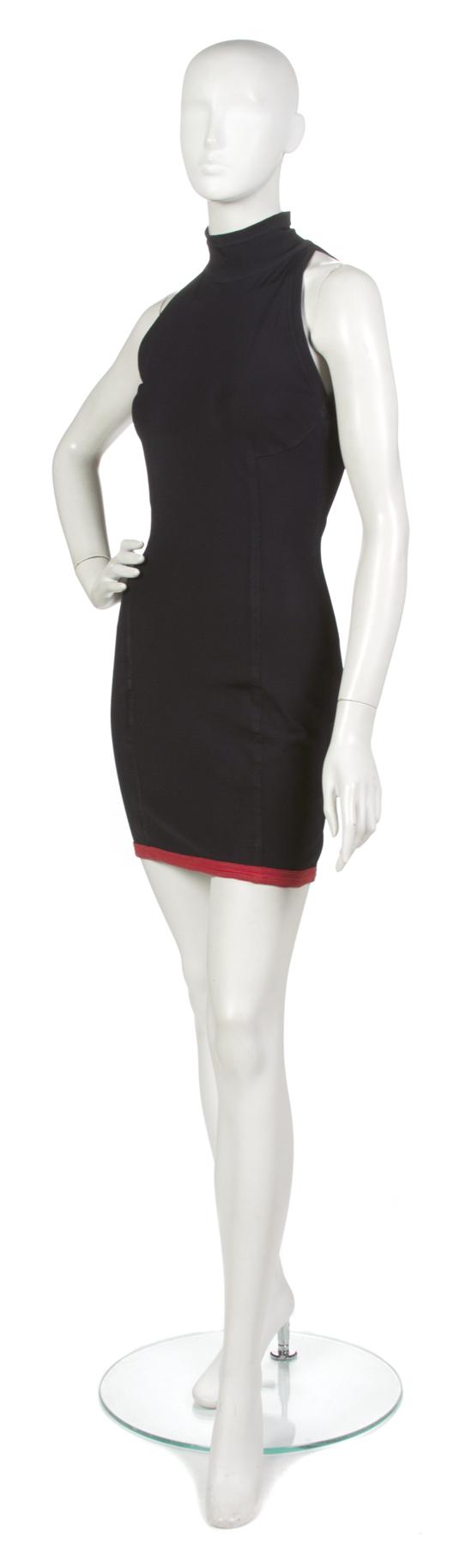 An Alaia Navy Halter Dress teal and