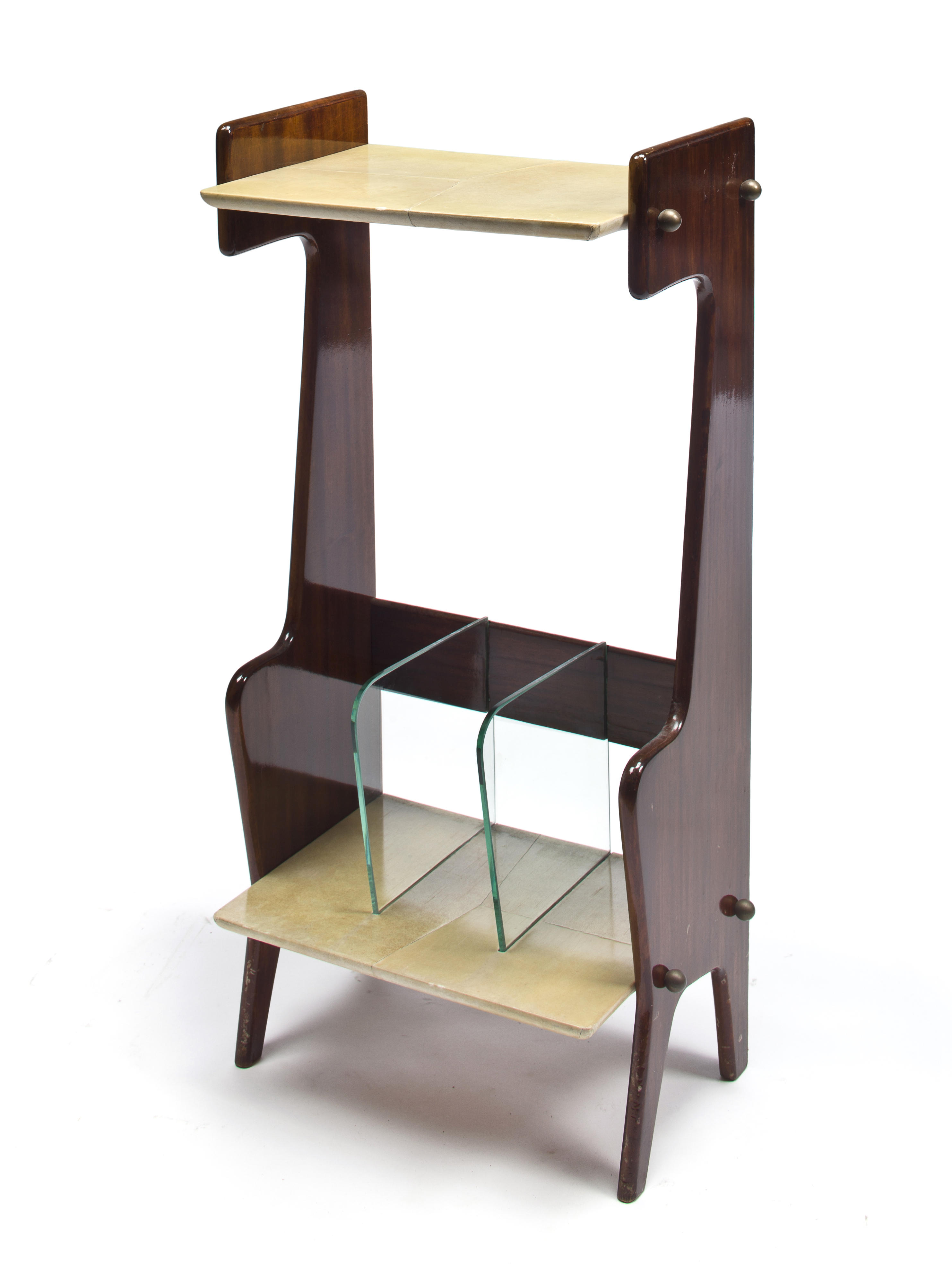 An Aldo Tura mahogany parchment and