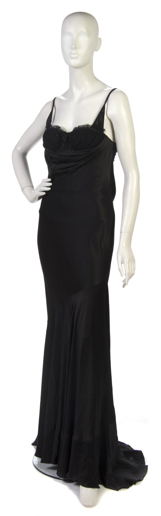 An Alexander McQueen Black Silk and