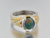 An Amazing Fiery Black Opal, P