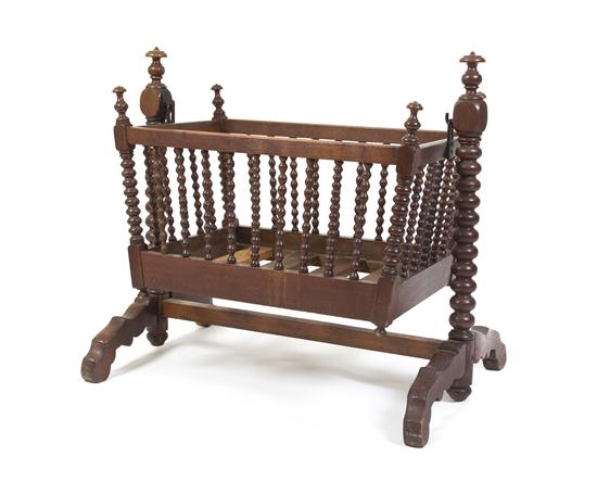 An American Ball Turned Cradle of