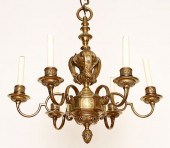 AN AMERICAN BRASS SIX LIGHT CH