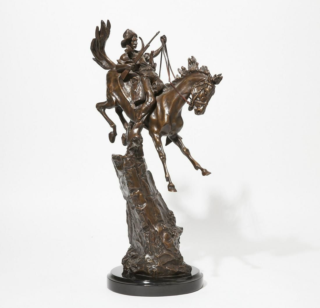 AN AMERICAN BRONZE FIGURE OF A