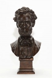 AN AMERICAN BRONZE PORTRAIT BU