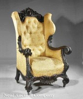 An American Carved Mahogany Wi
