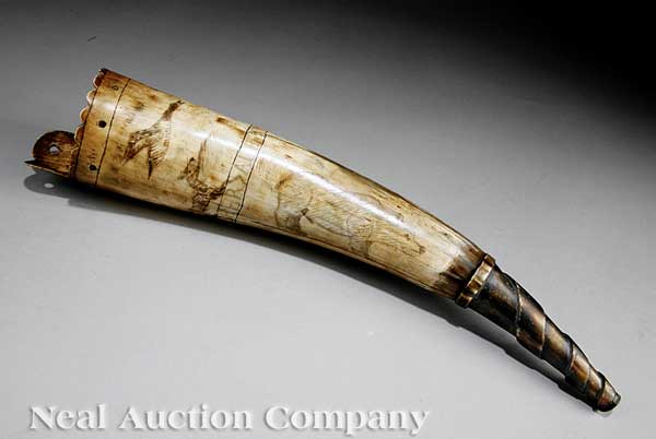 An American Carved Powder Horn 1811