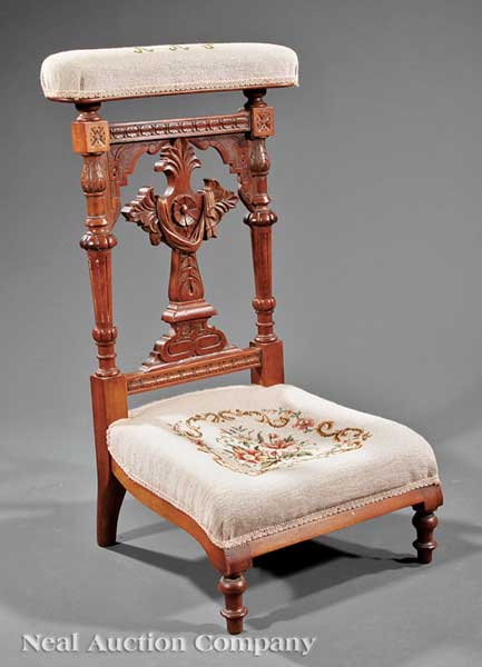 An American Carved Walnut Prie Dieu