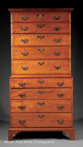 An American Chippendale Tiger Maple