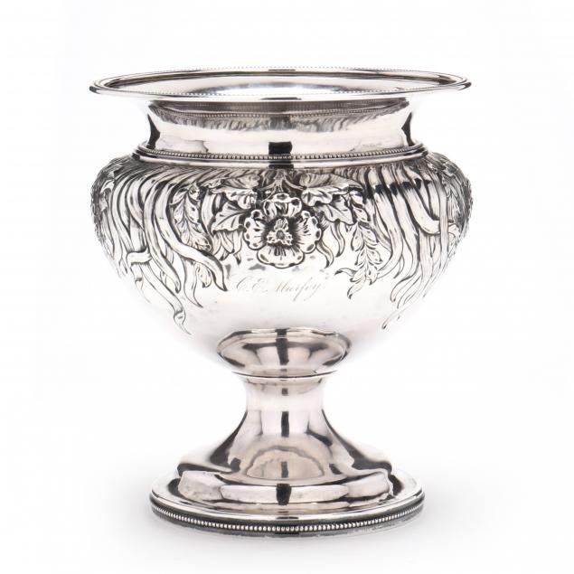 AN AMERICAN COIN SILVER PEDESTAL