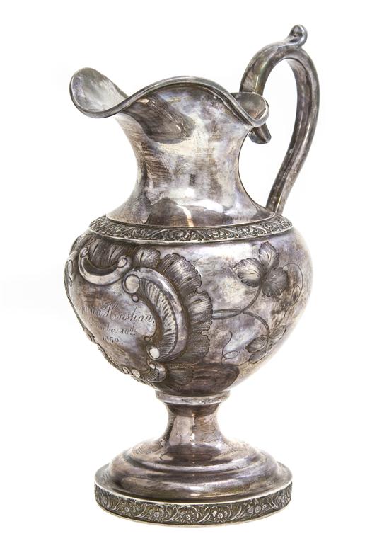 An American Coin Silver Pitcher