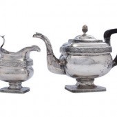 An American Coin Silver Tea Po