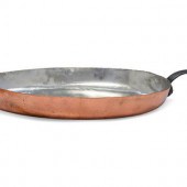 An American Copper Oval Fry Pa