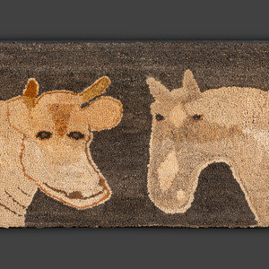 An American Cow and Horse Hooked