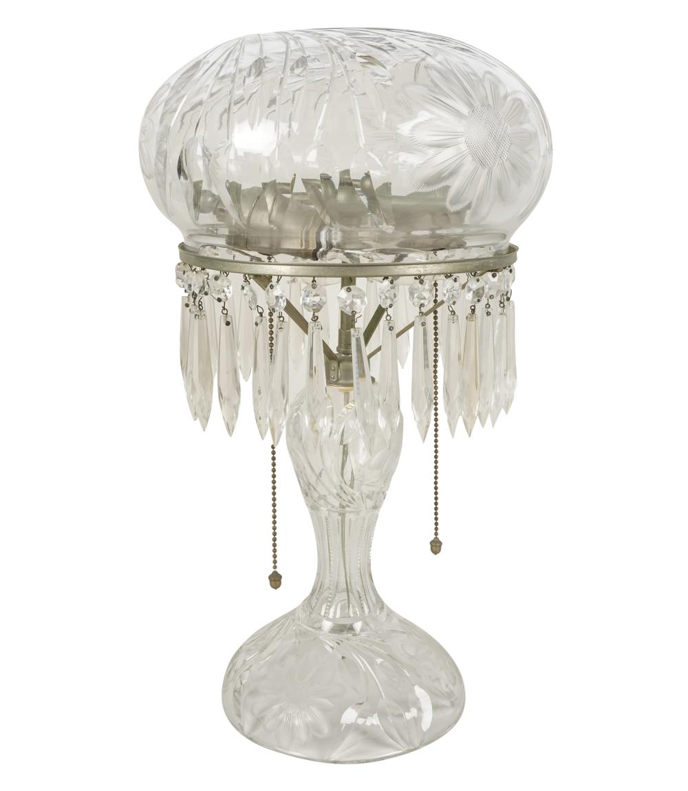 AN AMERICAN CUT GLASS ELECTRIC