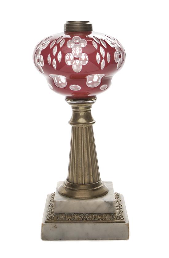 *An American Cut Overlay Fluid Lamp