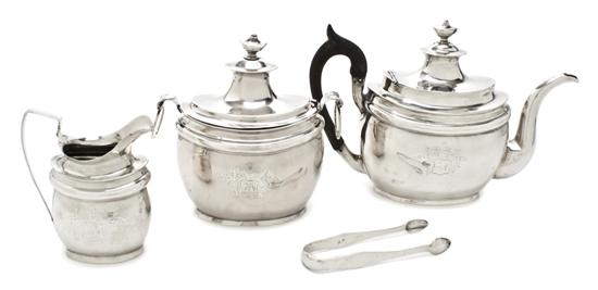 An American Federal Coin Silver Tea