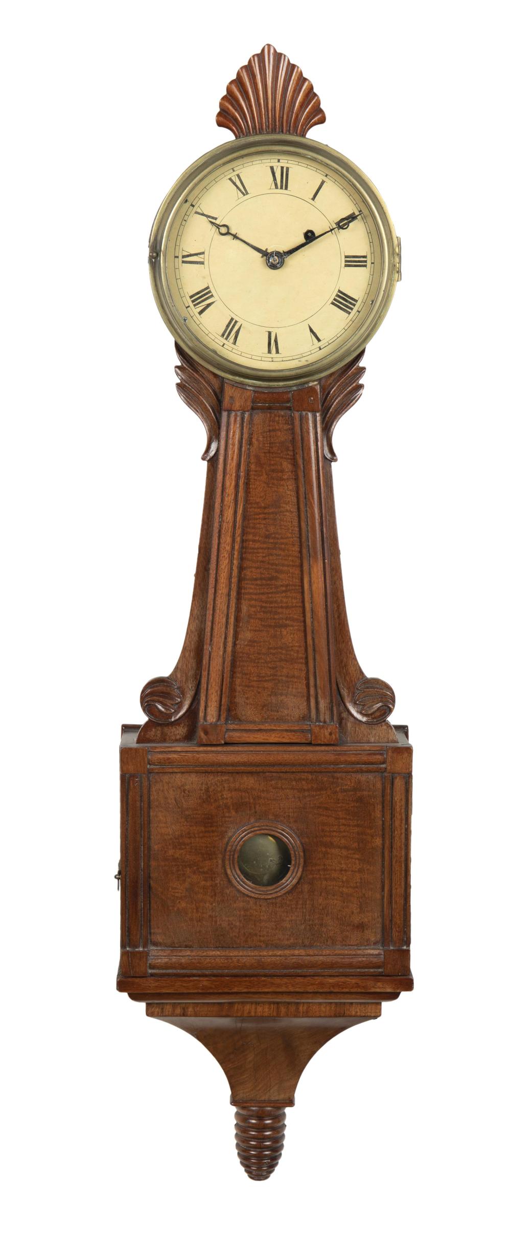 AN AMERICAN FIGURAL BANJO CLOCKAn